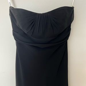 David’s Bridal Black strapless bridesmaid dress